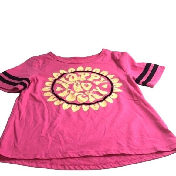 Justice Girls Graphic T-Shirt Pink Multi (Happy Go Lucky) Size 7 - Picture 1 of 5